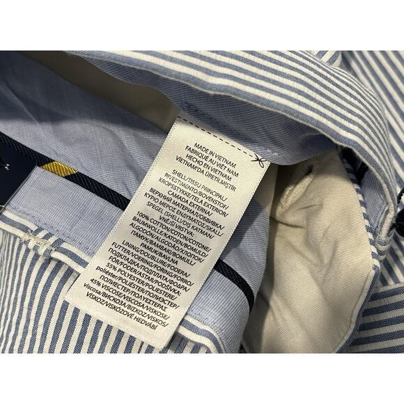 $698 Polo Ralph Lauren Blue Cotton Seersucker Suit 42R 35W NEW WITH TAGS Modern - Picture 8 of 11